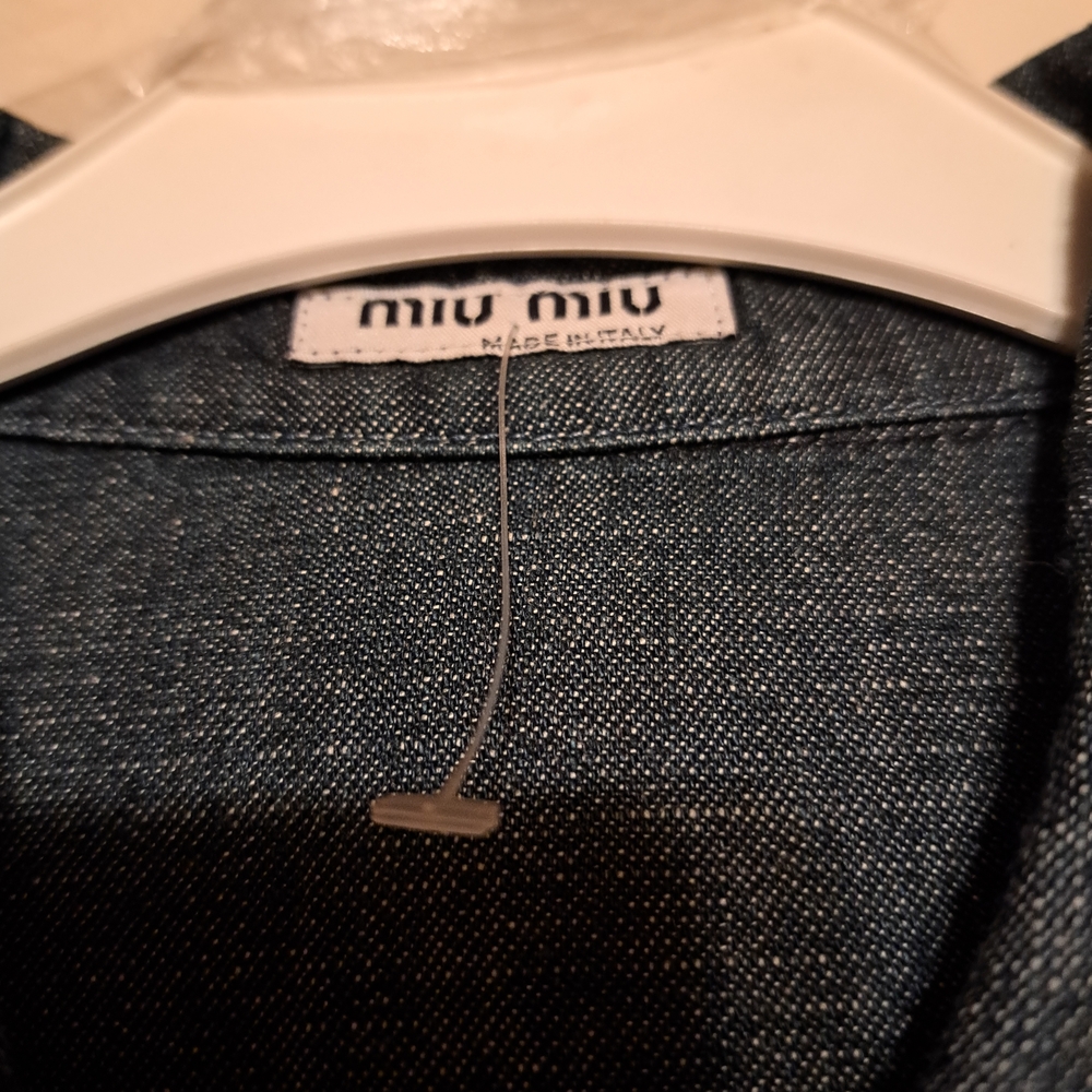 Miu Miu Dark Blue Denim Shirt - Picture 2 of 7